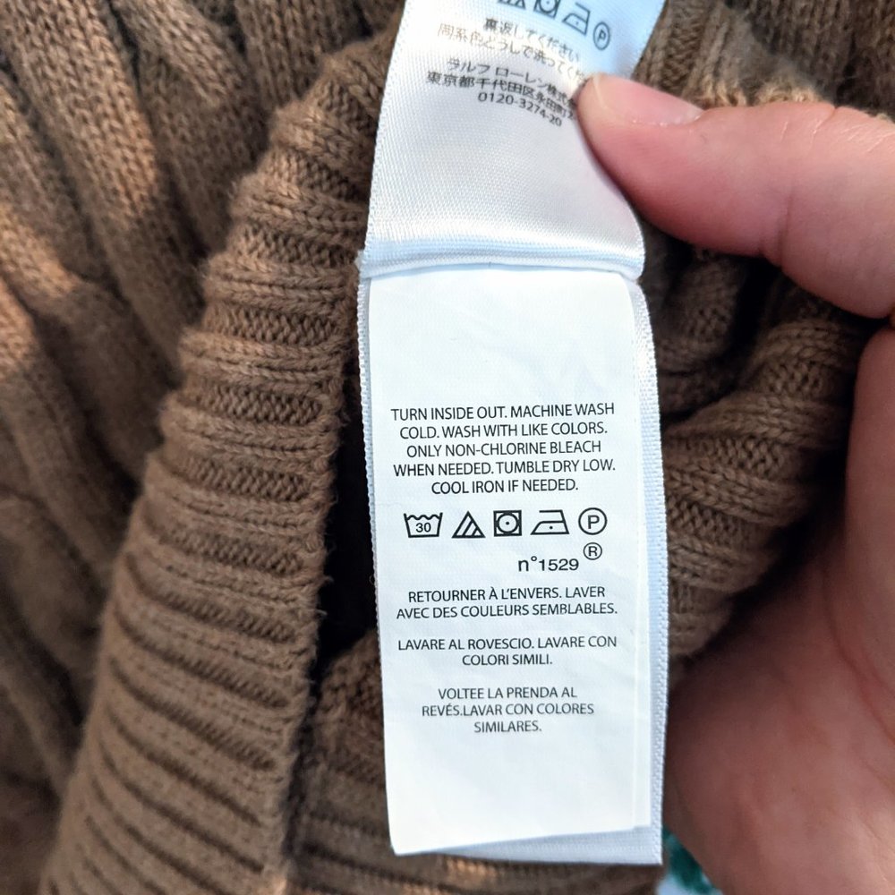 POLO RALPH LAUREN ✨ Tan Cable Knit Sweater - Picture 5 of 6